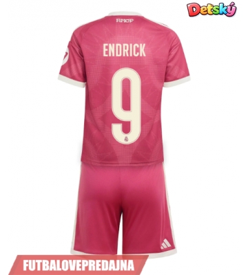 Lacne Dětský Futbalové dres Real Madrid Endrick #9 2026-27 Krátky Rukáv - Tretina (+ trenírky)